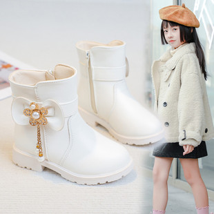 女童靴子3冬季马丁儿童加绒大棉靴4岁中童皮靴5公主短靴6女孩棉鞋