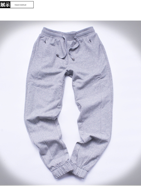 运动裤男宽松直筒束脚春夏季休闲裤子篮球裤灰色卫裤大码胖子280