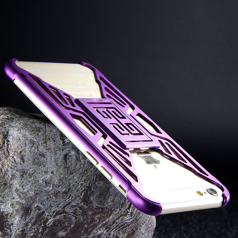 iy Metror Butterfly Aluminum Shell Shockproof Aerospace Metal Case Cover with Kickstand for iPhone 6S Plus & iPhone 6S