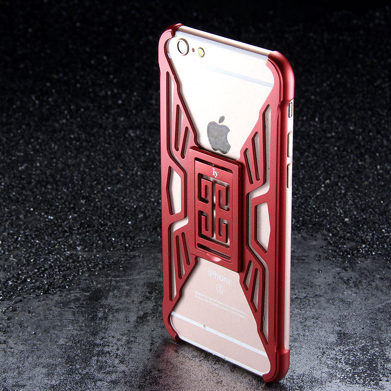 iy Metror Butterfly Aluminum Shell Shockproof Aerospace Metal Case Cover with Kickstand for iPhone 6S Plus & iPhone 6S