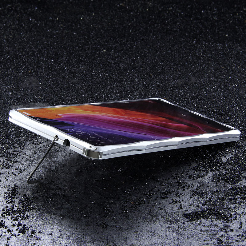 iMatch Slim Light Aluminum Metal Shockproof Bumper Case with Kickstand for Xiaomi Mi MIX