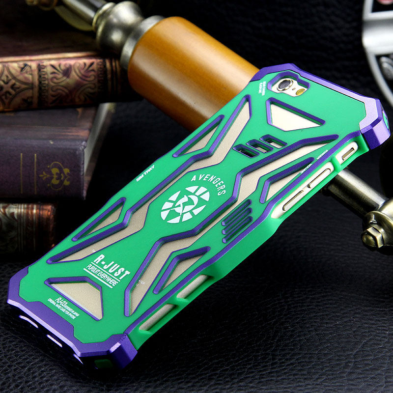 R-Just Avengers Superhero Aluminum Metal Case Cover with Shockproof Hard PC for Apple iPhone 6S/6 & iPhone 6S Plus/6 Plus