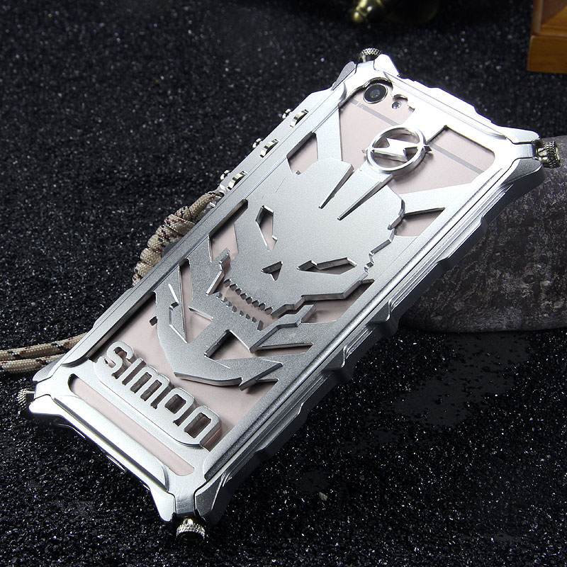 SIMON Mechanical Arm Skull Punk Premium Aluminum Metal Bumper Shockproof Case Cover for vivo X7 & vivo X7 Plus