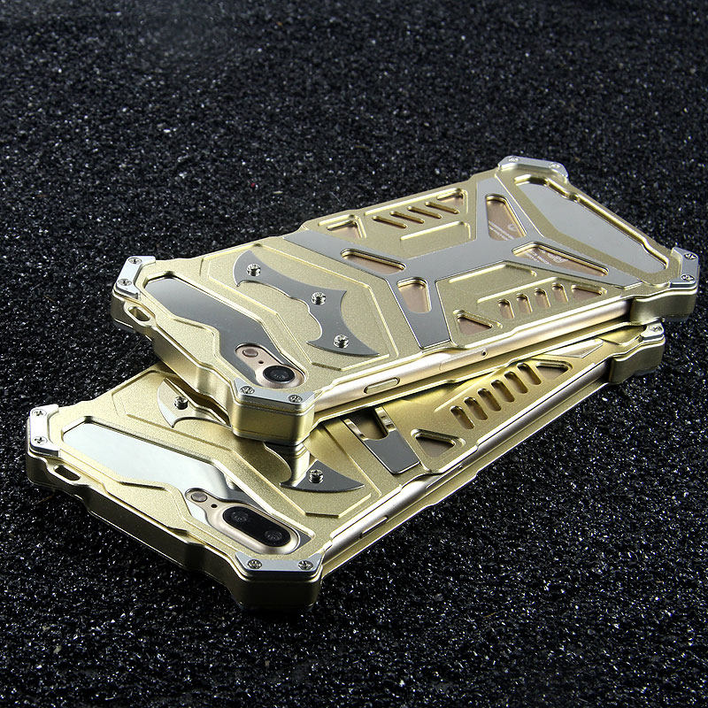 Crescent Knife Batman Stainless Steel Mirror Shockproof Aluminum Metal Case Cover for Apple iPhone 7 Plus & iPhone 7