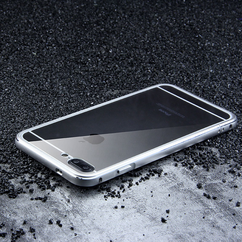 iy Bicolor Aurora Aluminum Metal Bumper Scratch Resistant Transparent PC Case Cover for Apple iPhone 8 Plus & iPhone 8 & iPhone 7 Plus & iPhone 7