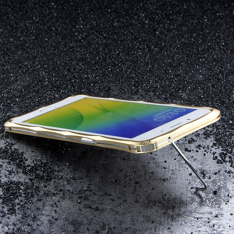 iMatch Slim Light Aluminum Metal Shockproof Bumper with Kickstand for OPPO R9s & OPPO R9s Plus