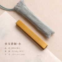 【 Hand-polished 】 Brass ballast paper ruler, calligraphy ballast paper, wholesale of calligraphy ballast paper, a pair of small ornaments, creative metal ballast supplies, student galvanized iron ballast paper thumbnail 3