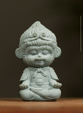 青砂造像小悟空 文房四宝笔搁笔架创意书房摆件桌面