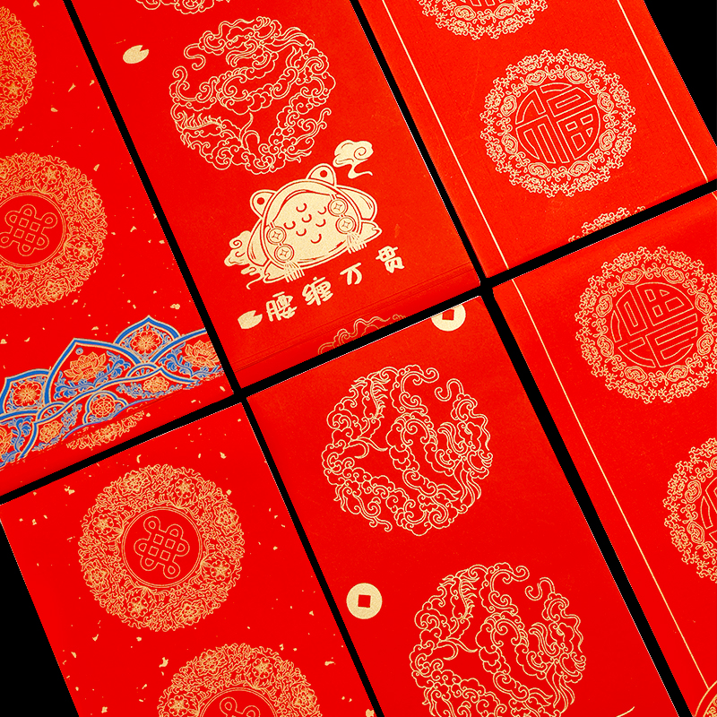 蜡染万年红春联纸 红色对联纸手写高档批发专用自写节日喜庆吉祥