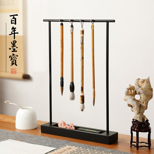 官帽铁艺笔挂毛笔架创意简
