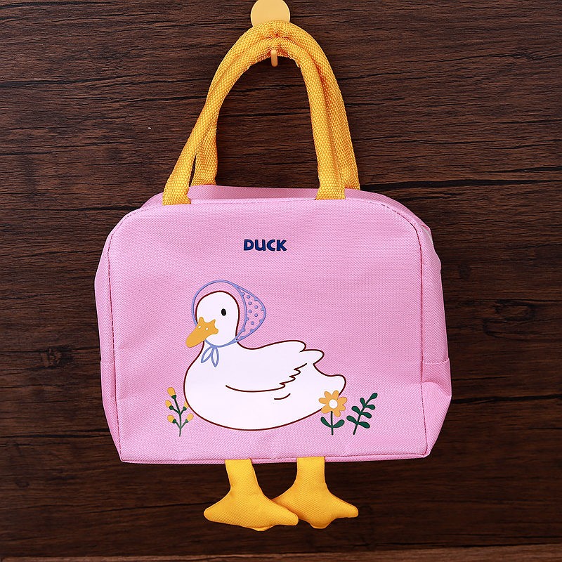 卡通小鸭保温饭盒袋手提包带饭袋