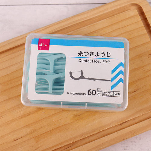 60只日本便携扁线牙线棒牙签