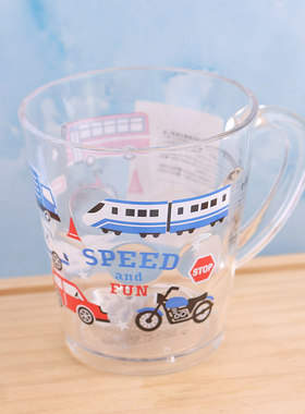 日本卡通透明漱口杯儿童小水杯卡通牙刷刷牙杯子宝宝亚克力不易碎