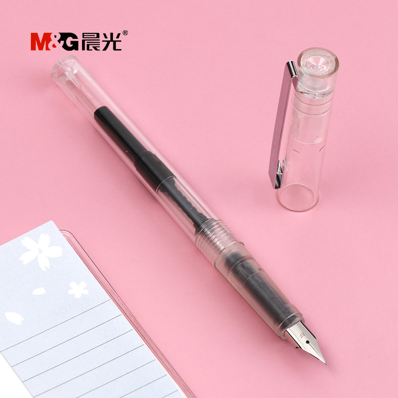 m&g/晨光晨光文具本味小灯管钢笔练字办公用品旋转吸墨学生练字钢笔明