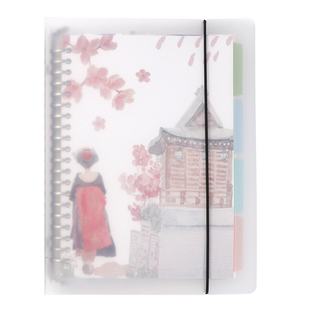 a5b5和风活页本可拆卸笔记本外壳记事本好看的网红手帐本替芯a4活页夹少女心笔记本子康奈尔网格日记本手账本