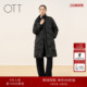 黑色长款 OTT 新品 2025冬季 羽绒服女宽松立领过膝外套 商场同款
