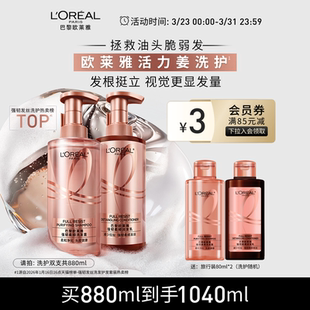 欧莱雅活力姜洗发水护发素生姜洗护套装去油强韧发丝洗头水洗发露