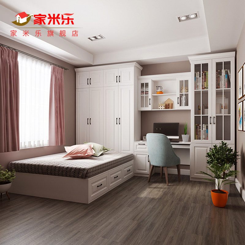 简欧白色卧室套装 榻榻米床衣柜书桌书柜全屋定制 儿童房次卧整套|ruв категории жилой мебели, комплект мебели, комплект мебели для детей - от Buy2taobao.com для оказания профессиональной услуги покупки агента Taobao
