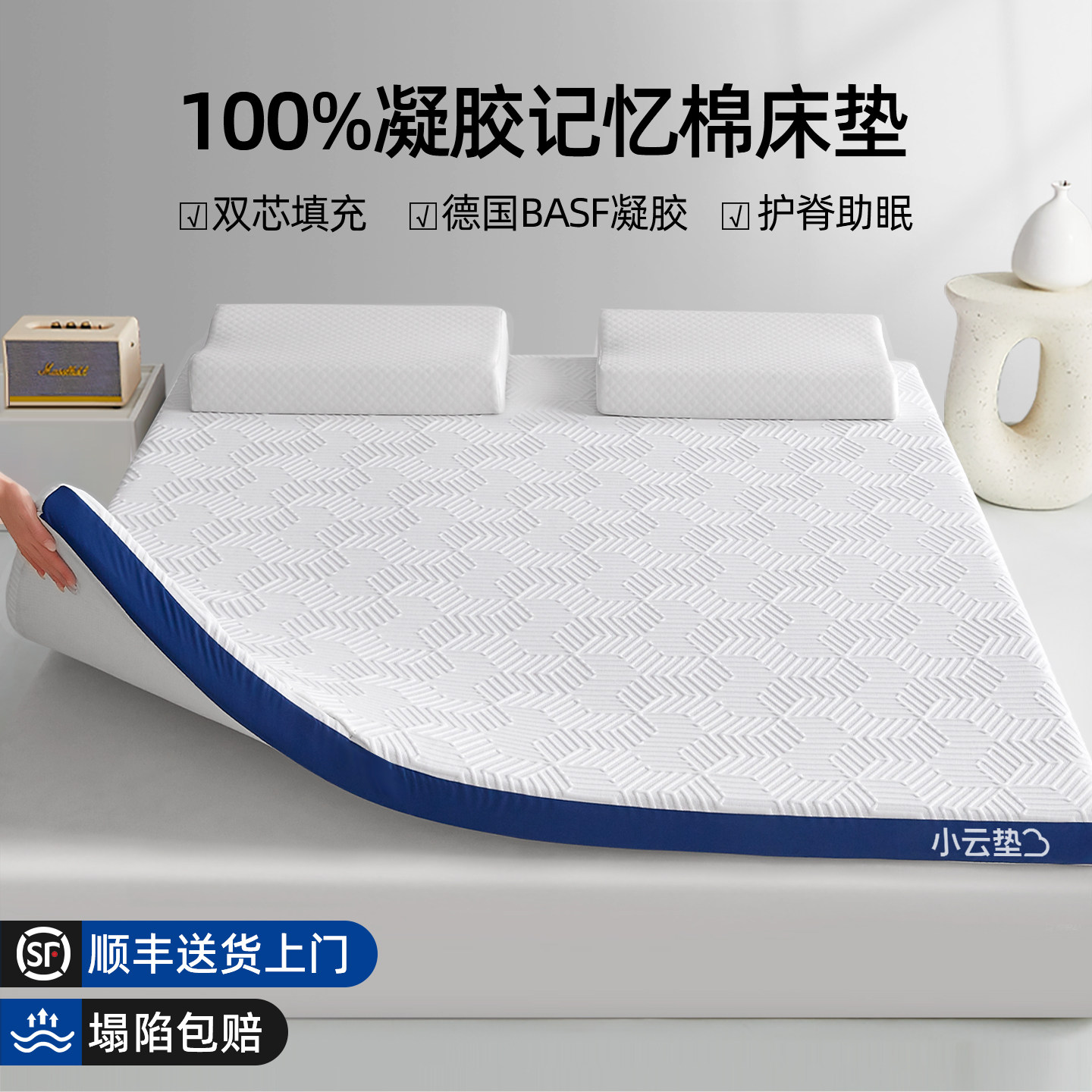 凝胶记忆棉薄款床垫软垫家用卧室榻榻米海绵儿童租房专用床褥子A