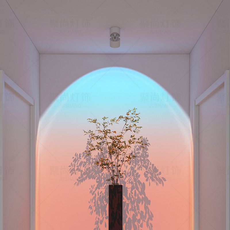 明装射灯日落灯可调角度网红客厅过道玄关装饰画 画破晓日不落气