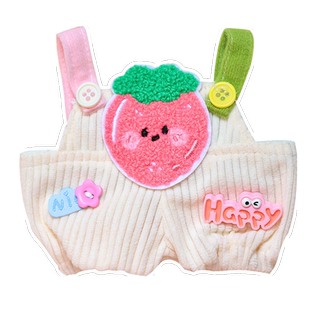 20cm拉布布娃衣苹果上衣吊带背带裤娃衣棉花娃娃男孩子背带裤娃衣