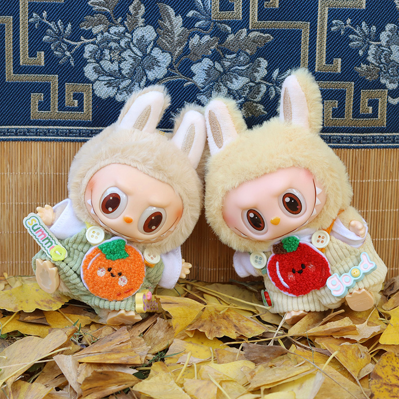 马卡龙 labubu挂件衣服网红拉布布搪胶公仔盲盒泡泡玛特娃衣配件