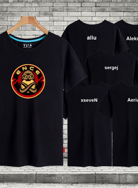 ENCE战队服短袖t恤衫男CSGO游戏比赛服新款纯棉半截袖上衣服