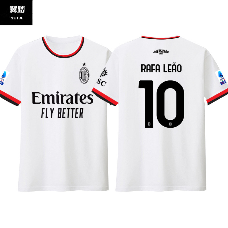 24-25 Season Ac Milanese Manta Football Clothes Quick-Drying Ice Silk Short-Sleeved T-Shirts for Men and Women Fan Half-Sleeved