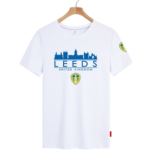 利兹联队服球迷服足球衣服短袖T恤衫男女纯棉半袖宽松休闲运动服