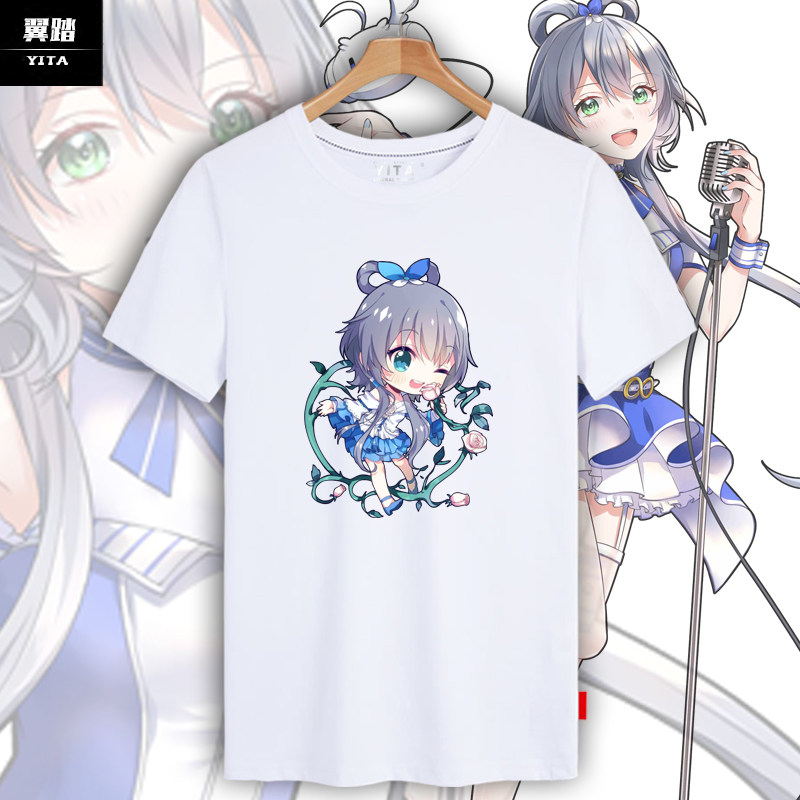 洛天依音乐二次元中国风夏季短袖T恤衫男女纯棉半袖休闲宽松衣服