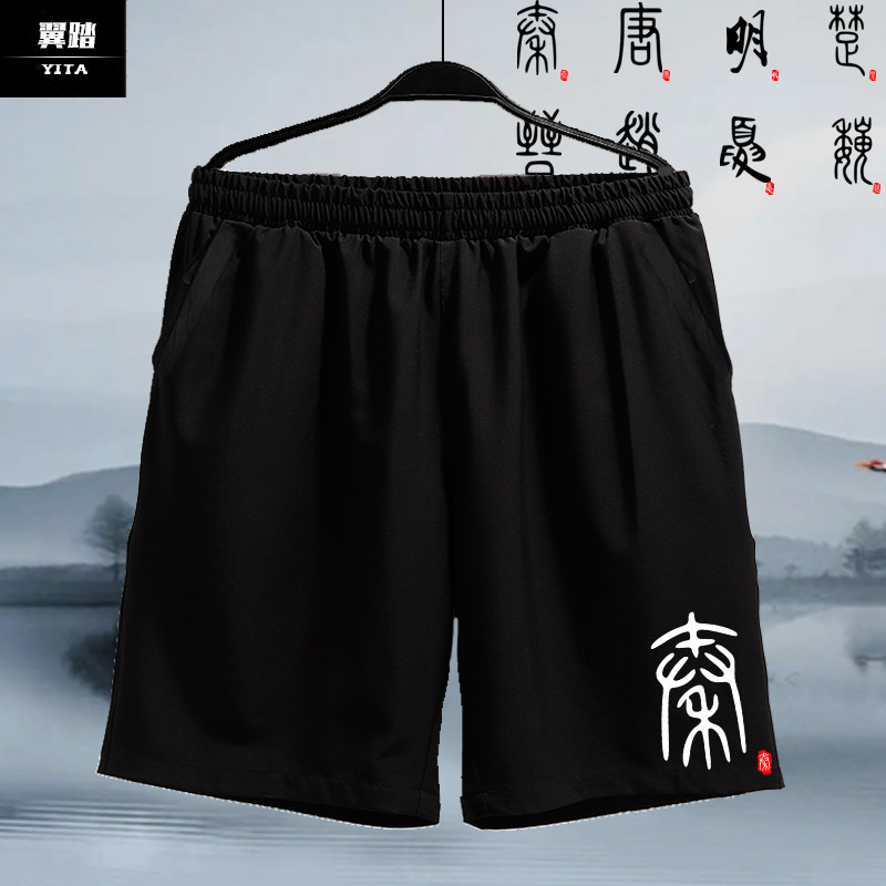 中国风历史朝代秦朝唐朝明朝宋朝三公九卿速干短裤子男士五分中裤