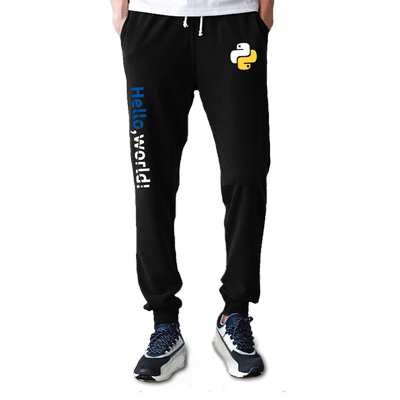 python程序员代码helloworld编程语言java小脚裤卫裤子男休闲长裤