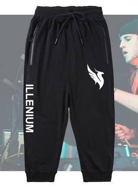 凤凰之子ILLENIUM电音EDM周边七分裤短裤子男女休闲裤7分运动裤夏