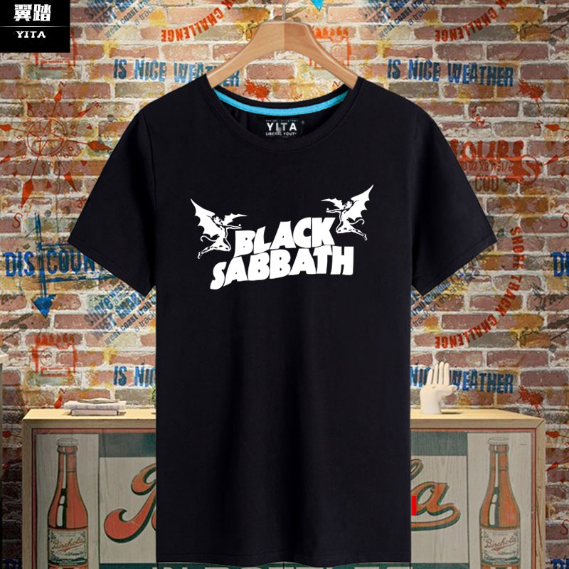 摇滚黑色安息日音乐短袖T恤衫