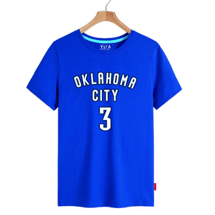 雷霆队短袖T恤衫男女克里斯保罗亚当斯罗伯特衣服篮球迷服半袖体