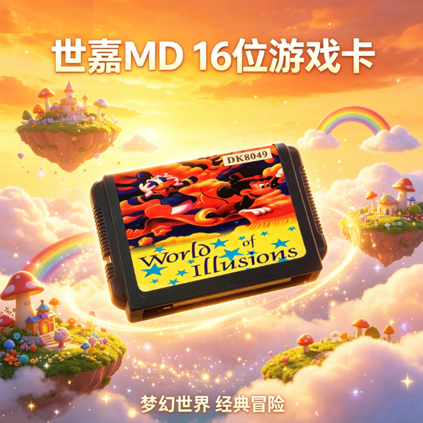 SEGA世嘉MD16位游戏卡带World of Illusions梦幻世界经典冒险