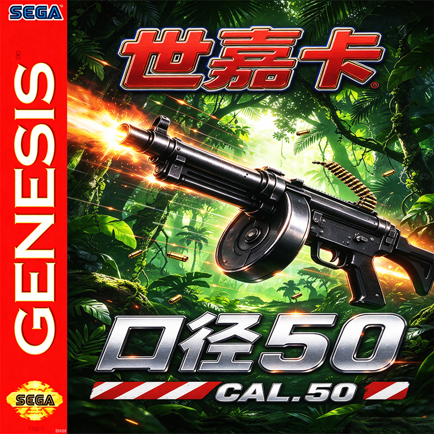 SEGA 世嘉MD 口径50 机枪游戏卡射击游戏家用游戏机CALIBER.FIFTY