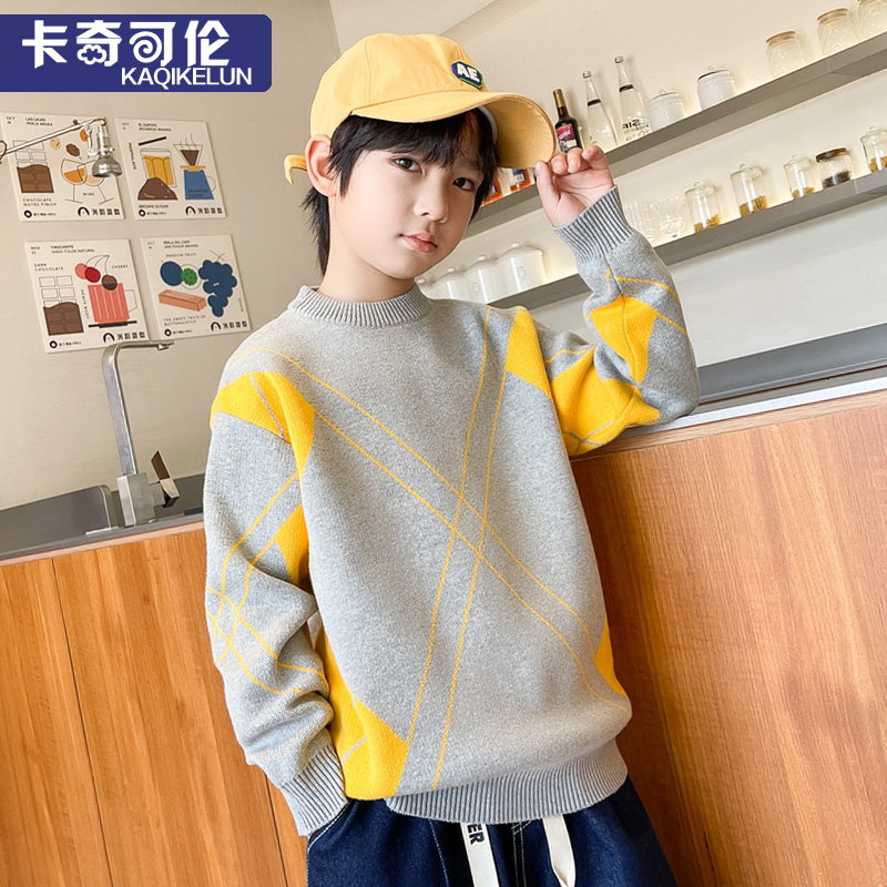 男童秋冬纯棉毛衣加绒加厚