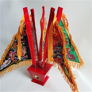 道家令旗 五色令旗 五营旗八卦斗底座伸缩旗杆五龙令旗套装热推