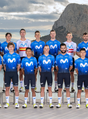 24新款环法MOVISTAR移动之星车队骑行服夏速干透气公路自行车上衣