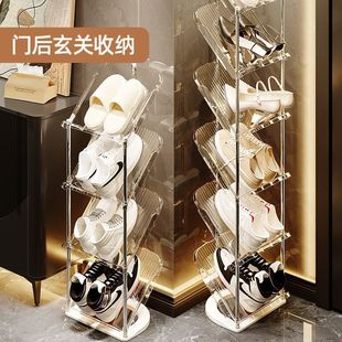 新款 省空间 透明简易鞋 架多层塑料家用出租房小型宿舍入户倾斜式