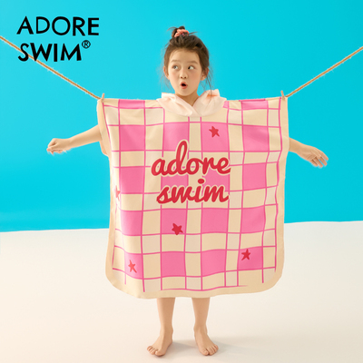 爱多尔温泉度假儿童女浴袍可穿式