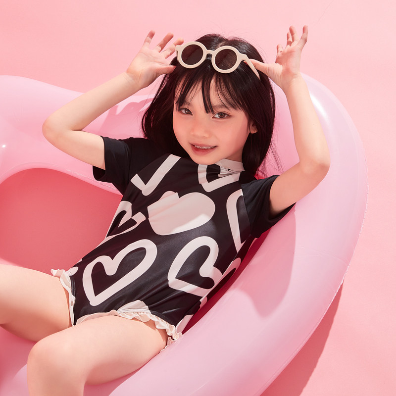 爱多尔儿童游泳衣女童连体宝宝泳衣2024年中大童新款时尚女孩泳衣