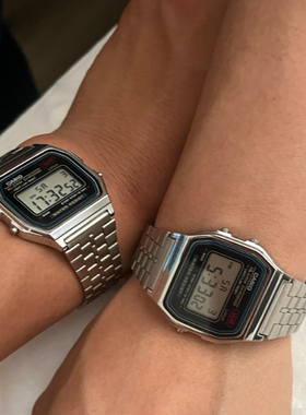 卡西欧 胡一天同款金属表带复古经典石英男女手表A159WA-N1DF