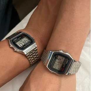 石英男女手表A159WA 金属表带复古经典 N1DF 胡一天同款 卡西欧