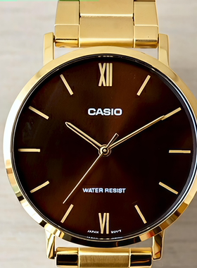 卡西欧 Dress 经典大表盘罗马刻度时尚石英男士手表 MTP-VT01