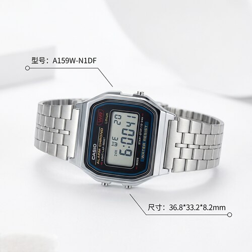 卡西欧防水三折表扣小方石英表