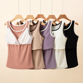 免穿文胸孕妇保暖背心带胸垫加绒哺乳吊带内穿打底衣喂奶内衣冬季