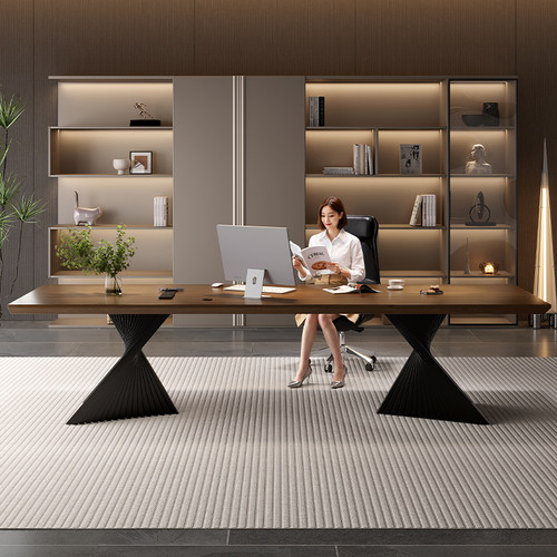 吉赠现代简约实木卧室办公电脑桌去客厅化大板书桌家用2025新款