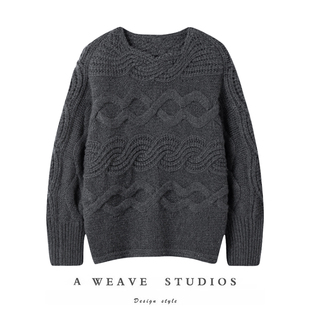 立显古典之美 一字领显瘦贵气毛衣 粗针100%山羊绒针织蝙蝠袖 经典